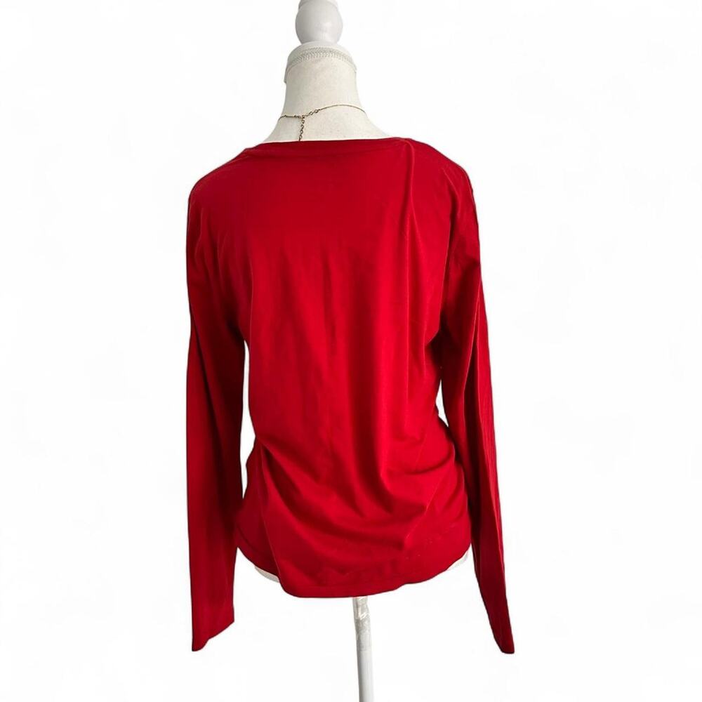 Red Ralph Lauren Polo Embroidered Lightweight Long sleeve Cotton Size Large - Picture 2 of 5